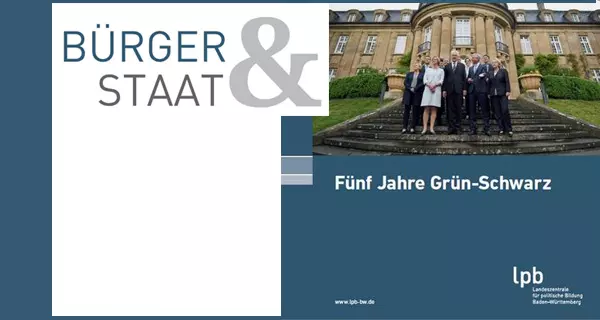 Ausschnitt aus dem Titelbild der Zeitschrift Bürger & Staat „5 Jahre grün-schwarz“