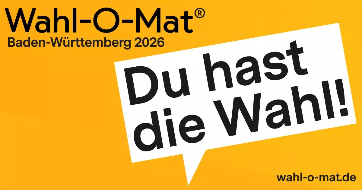 Wahl-O-Mat Baden-Württemberg 2026. Du hast die Wahl!. Logo © Bundeszentrale für politische Bildung (bpb)