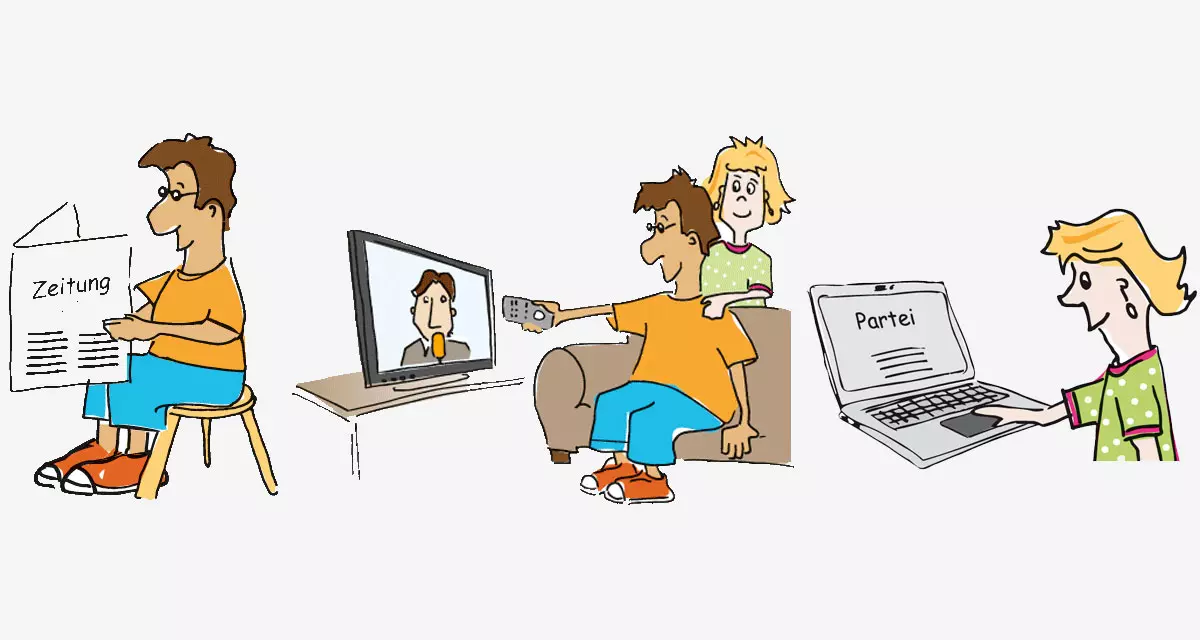 Informationen zur Landtagswahl über Zeitungen, Fernsehen, Internet. Grafik: Tamara Dubinin